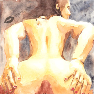 Nude Watercolor Portrait by erotic.color
